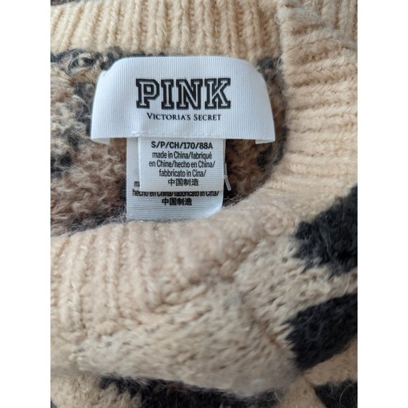 PINK Victoria's Secret Leopard Print Cropped Sweater S - Picture 7 of 8